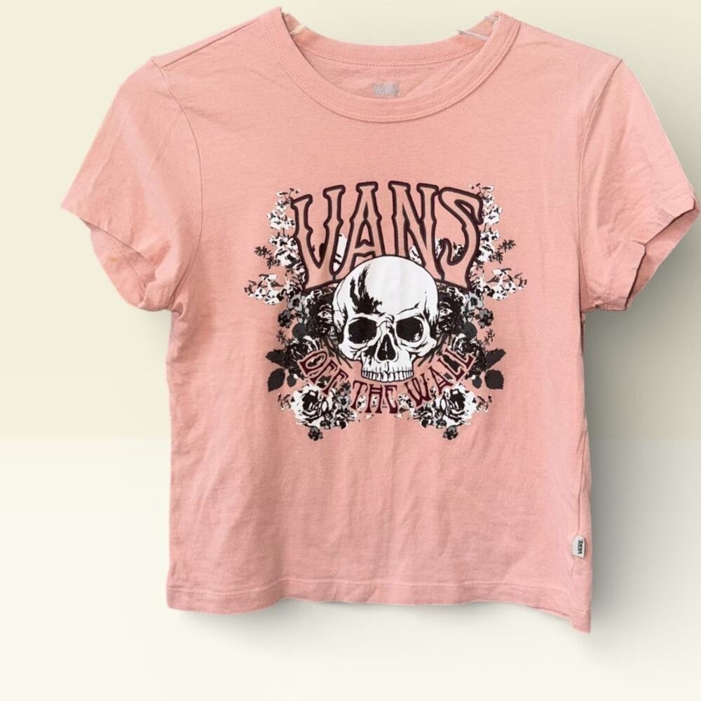 Vans Skull Logo Graphic Baby Tee Size XS Punk Skater NWOT